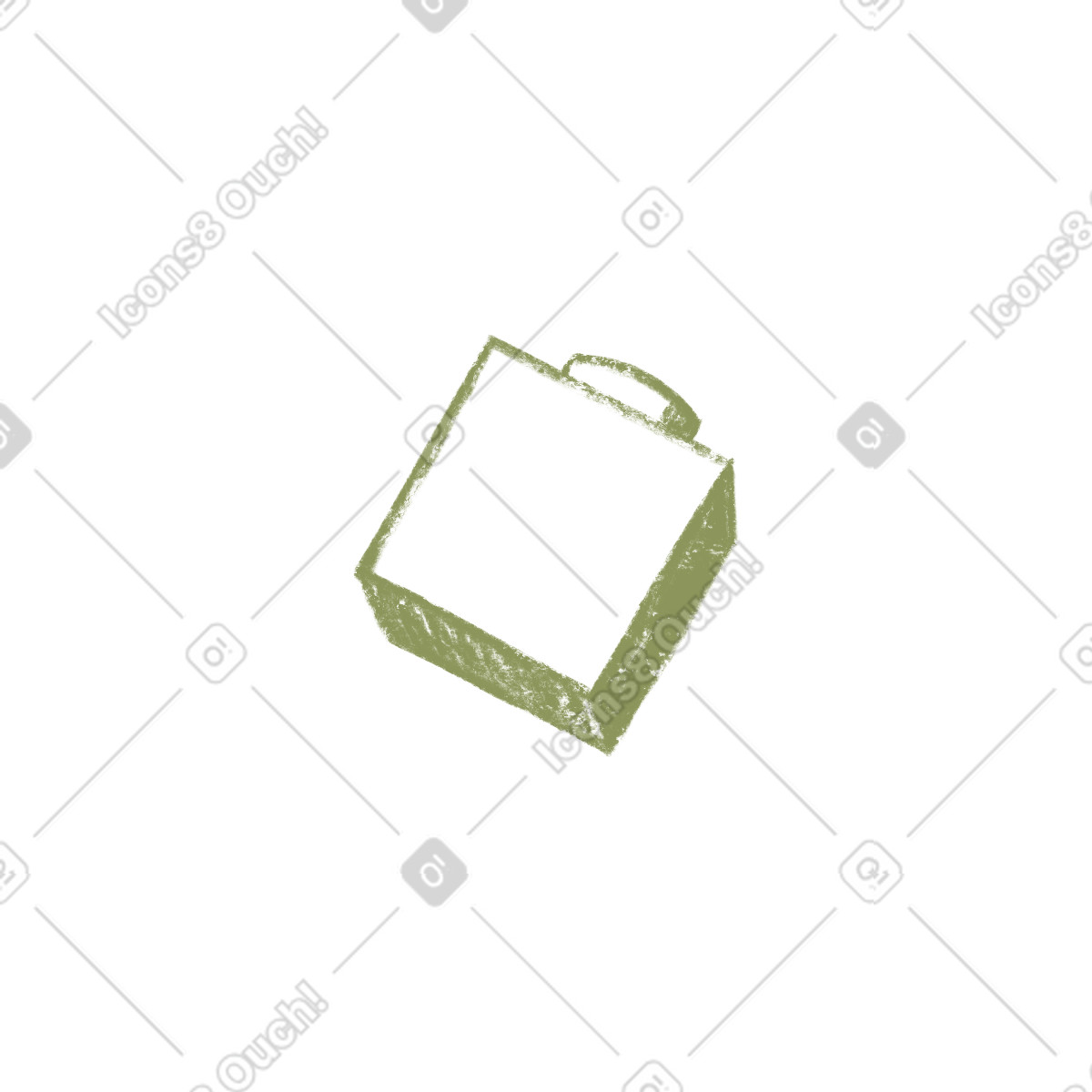 Green single lego brick-Illustration im Chalky-Stil als Download in PNG, SVG