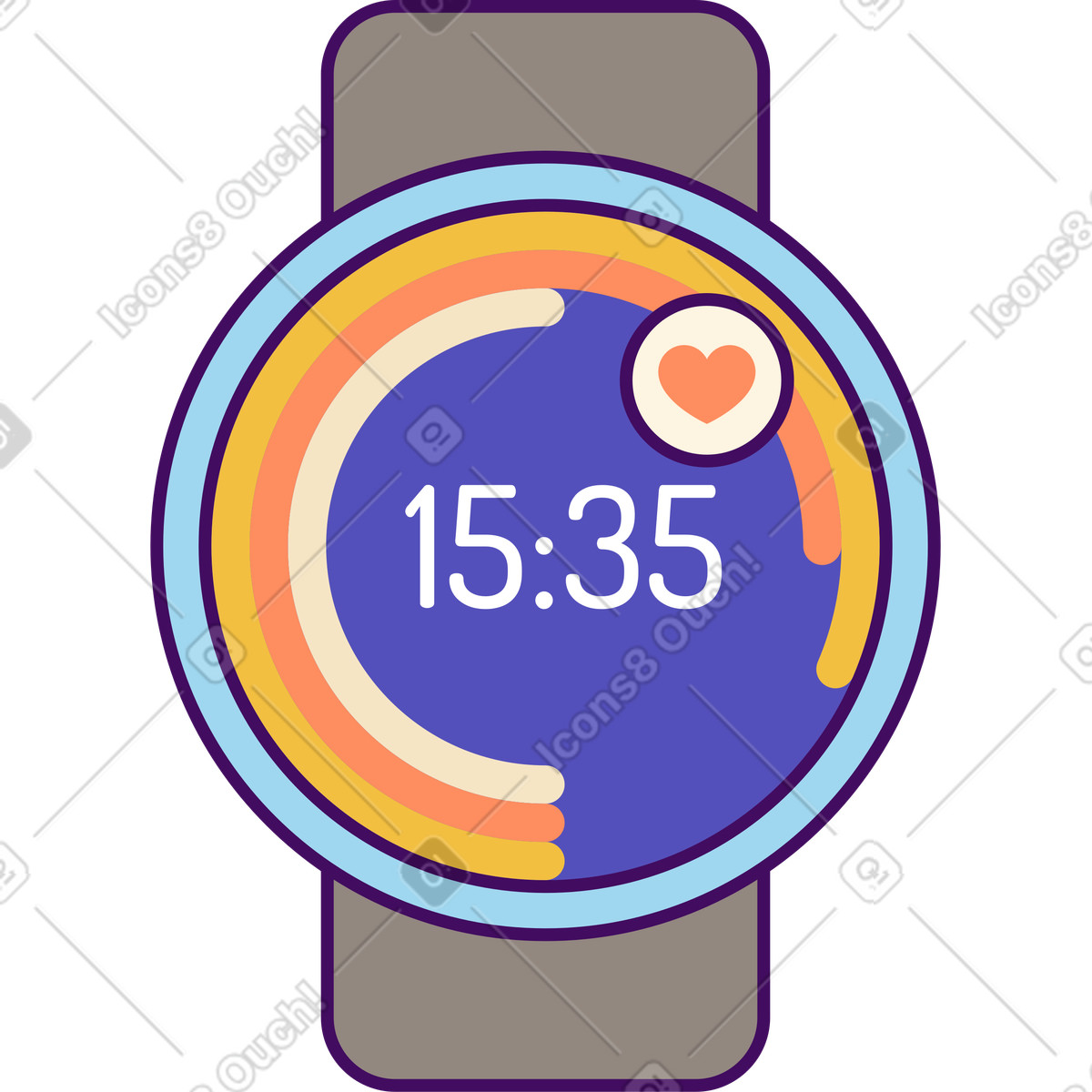 Иллюстрация Фитнес-часы в стиле Simplistic — скачать в форматах PNG, SVG