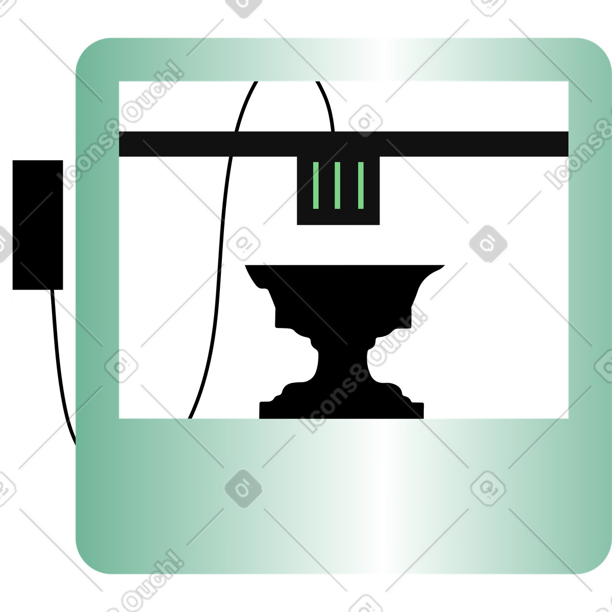 Ilustraci&oacute;n Printer 3d en estilo Network a descargar en PNG y SVG