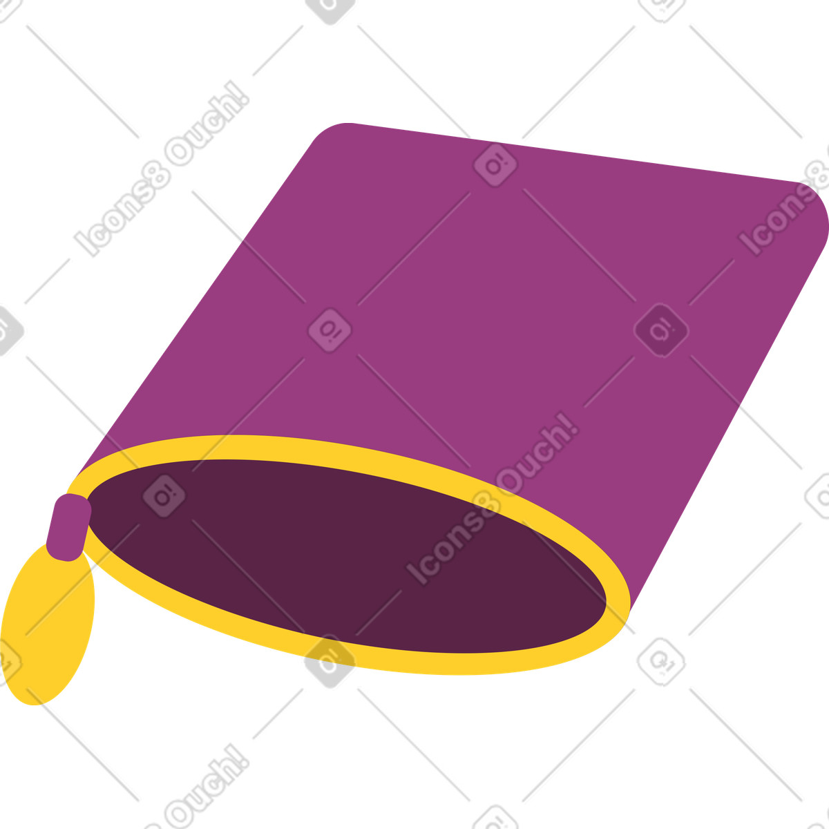 Empty open wallet illustration in Sammy style download in PNG, SVG
