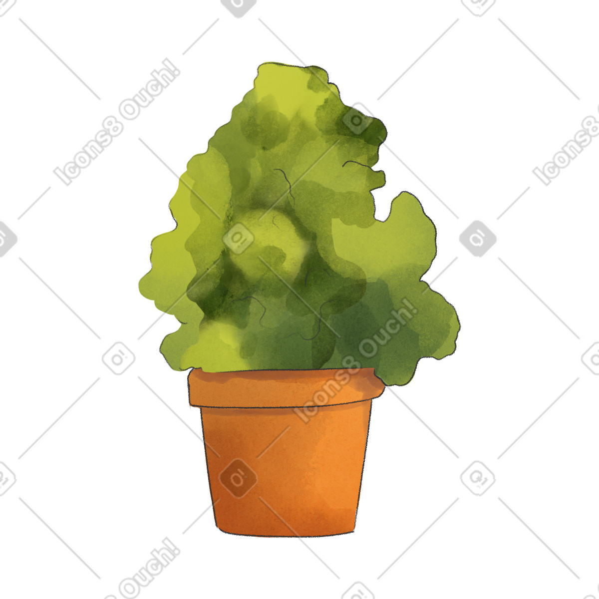 Illustration Planter dans le pot style Seasons à télécharger aux formats PNG, SVG