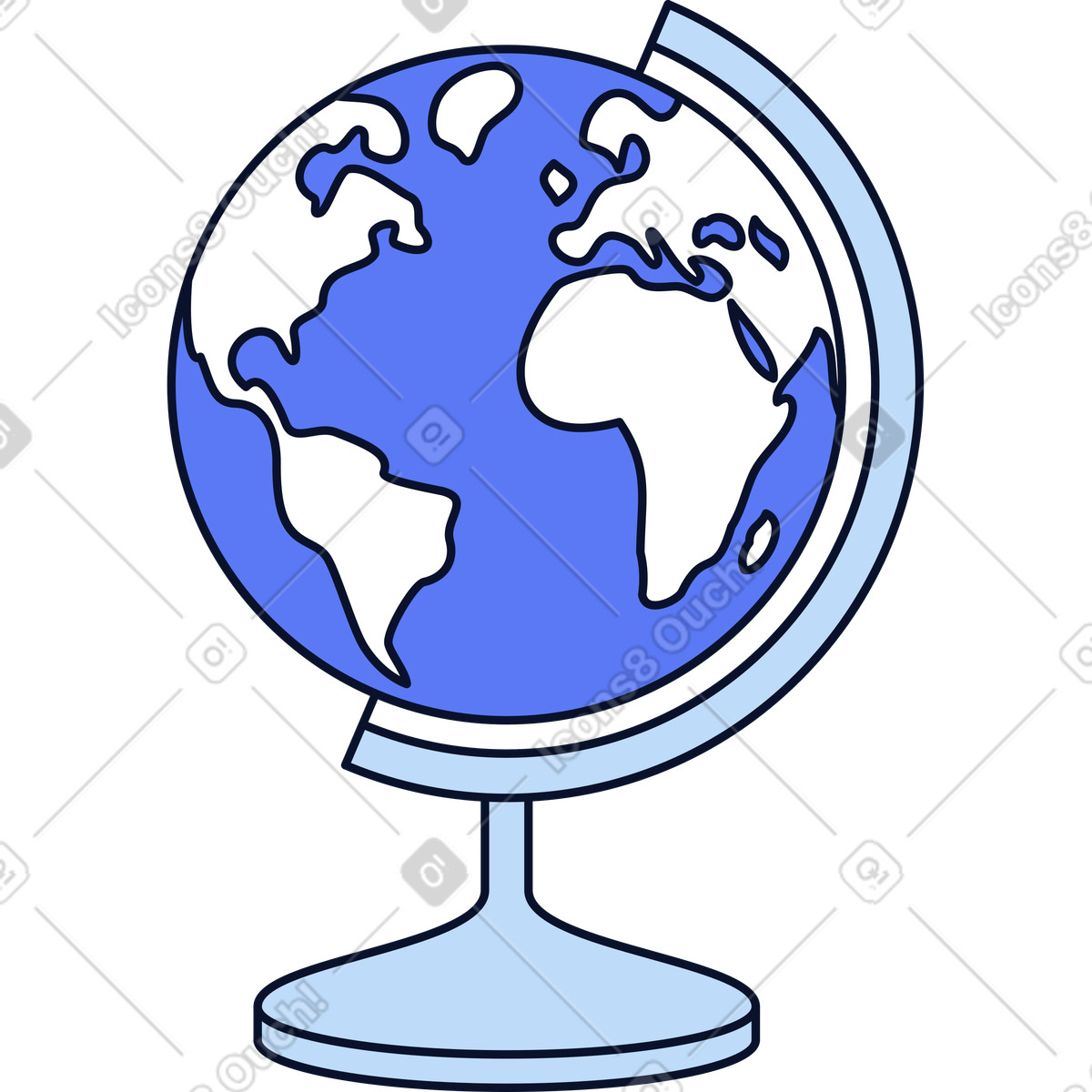 Globe illustration in Flexy style download in PNG, SVG