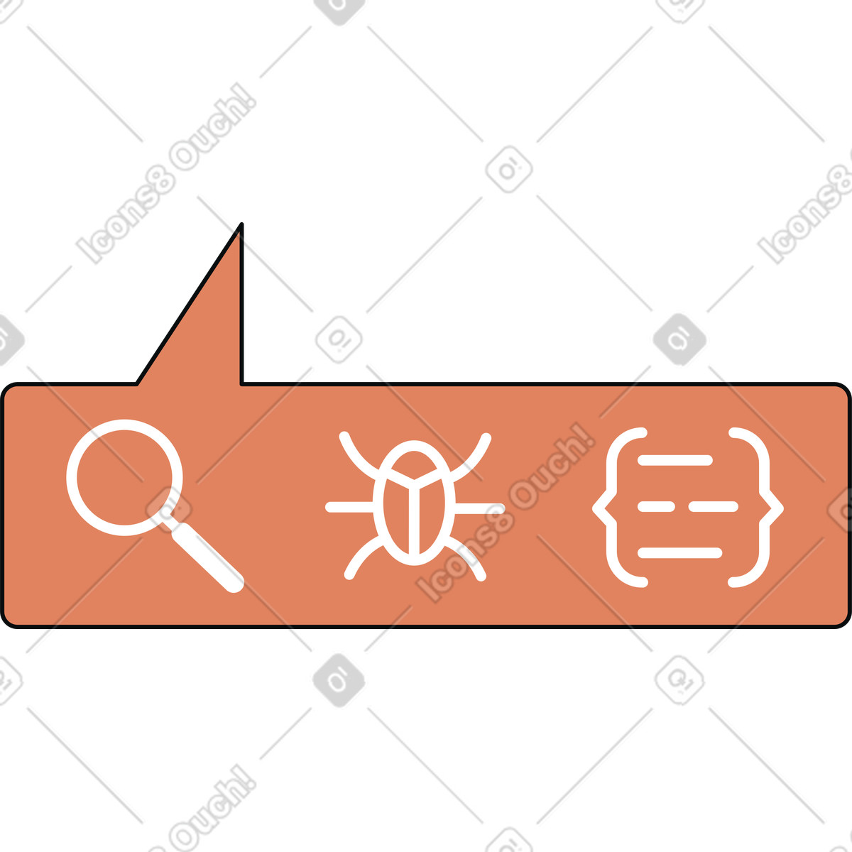 Testing, debugging, and code review illustration in PNG, SVG