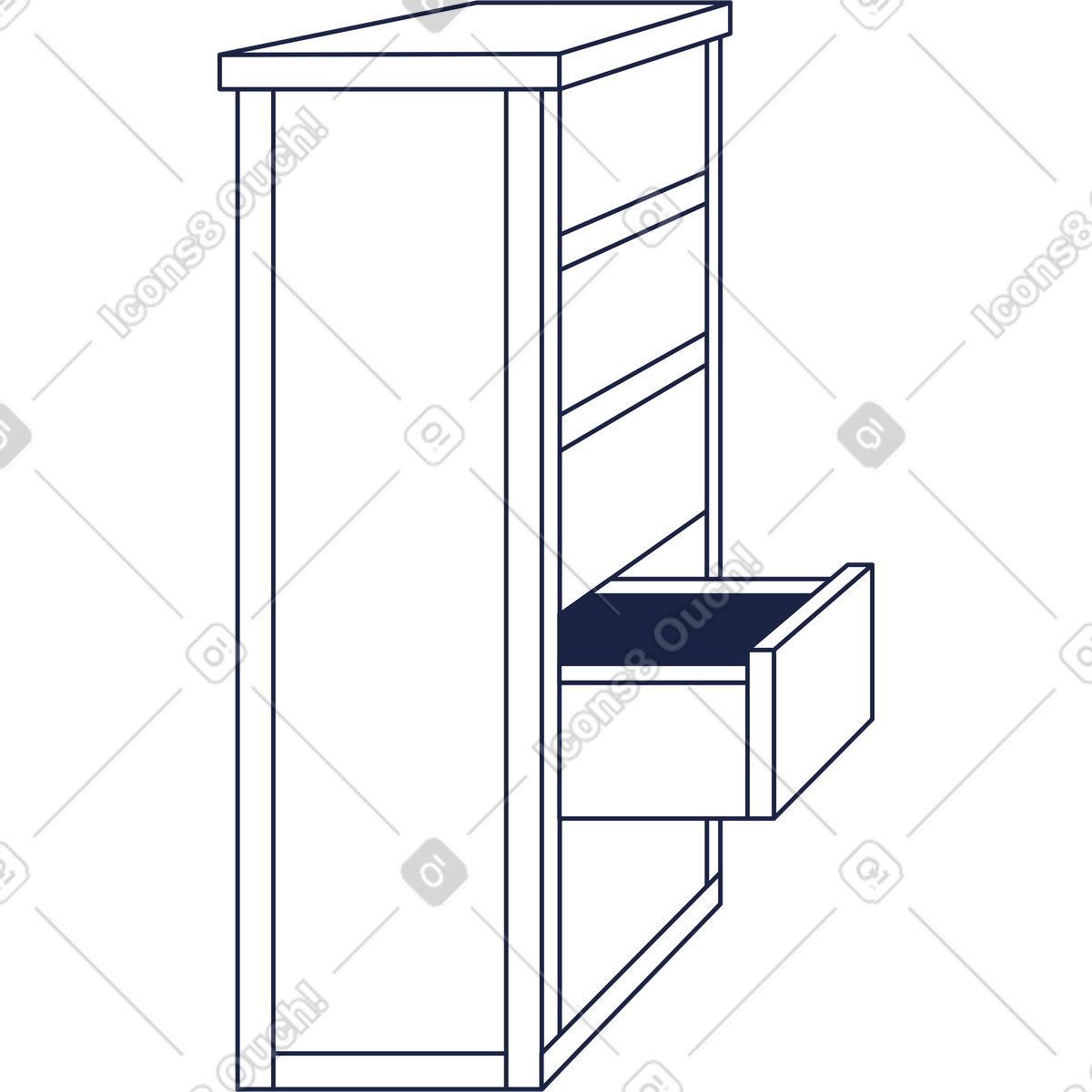 Illustration Commode line dans le style Urban à télécharger aux formats PNG, SVG
