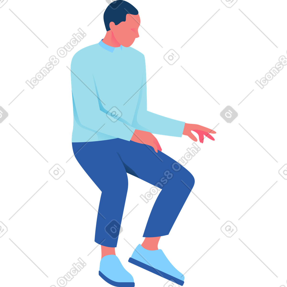 下载 Daily 风格的 坐着的人 插画，支持 PNG、SVG 格式