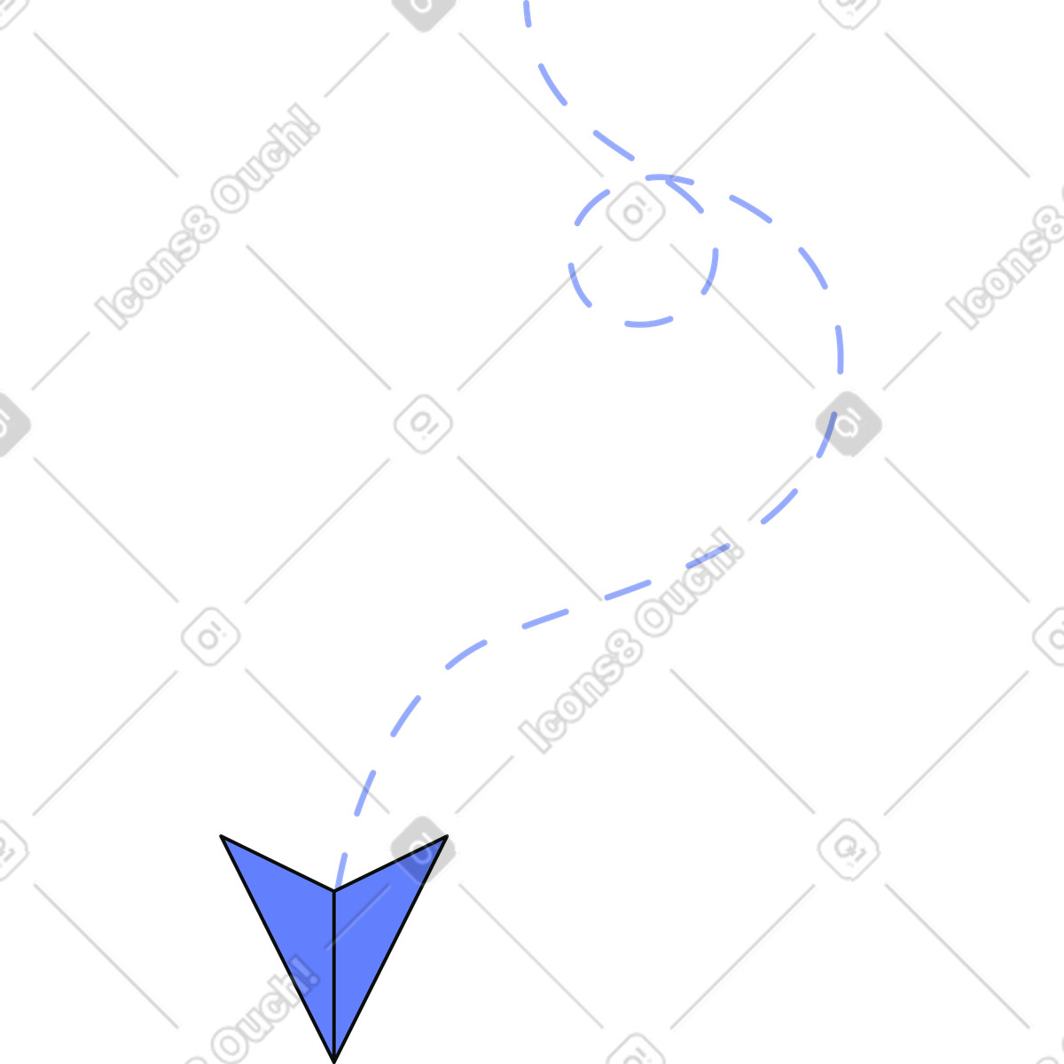 Teko スタイルの 軌道のある紙飛行機 のイラストをPNG、SVG形式でダウンロード