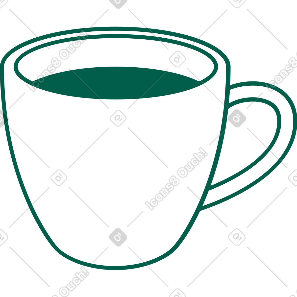 Storyline スタイルの コーヒーカップ のイラストをPNG、SVG形式でダウンロード