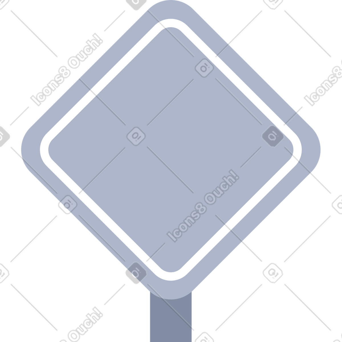 Grey road sign rhombus illustration in System style download in PNG, SVG