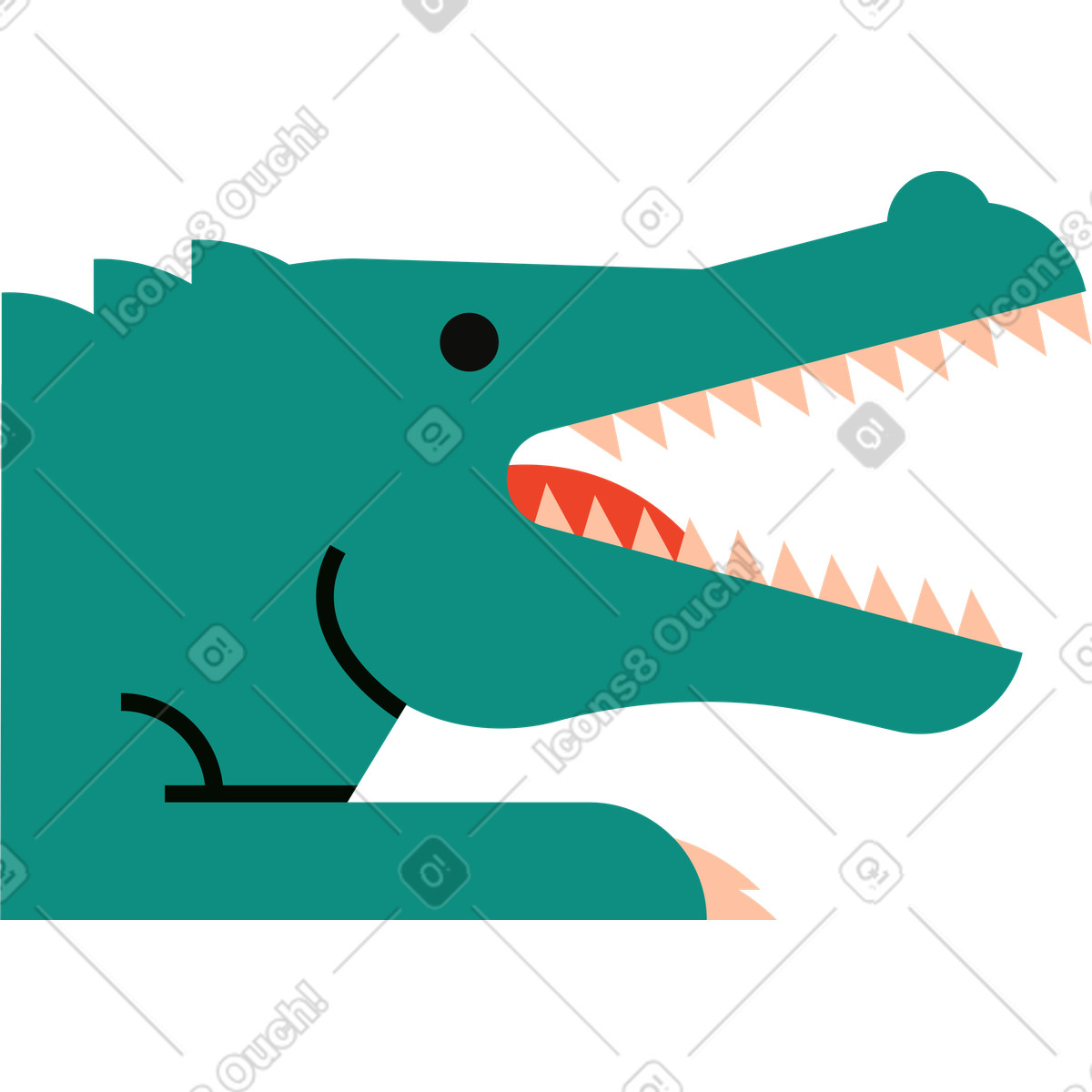 Crocodile illustration in Polar style download in PNG, SVG