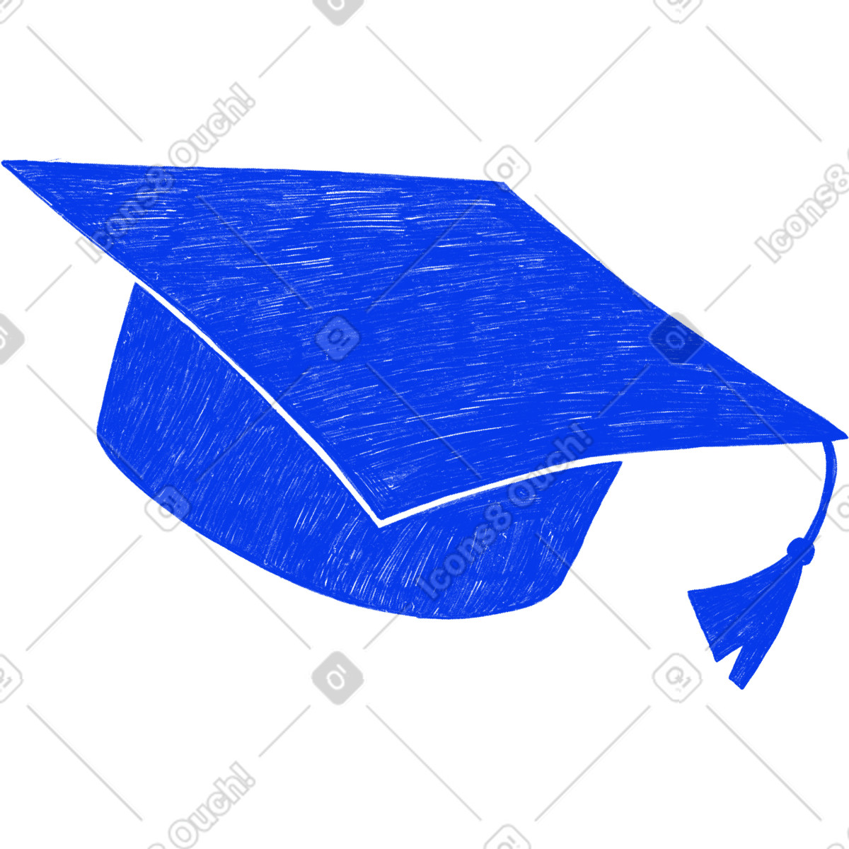 Ilustração de Blue graduation cap em no estilo Biro para baixar em PNG, SVG