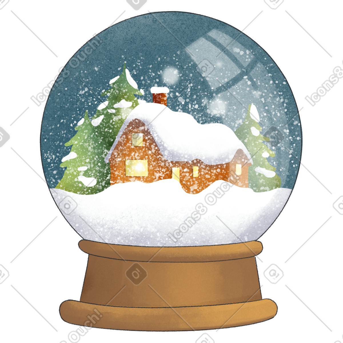 Weihnachtliche glaskugel-Illustration im Seasons-Stil als Download in PNG, SVG