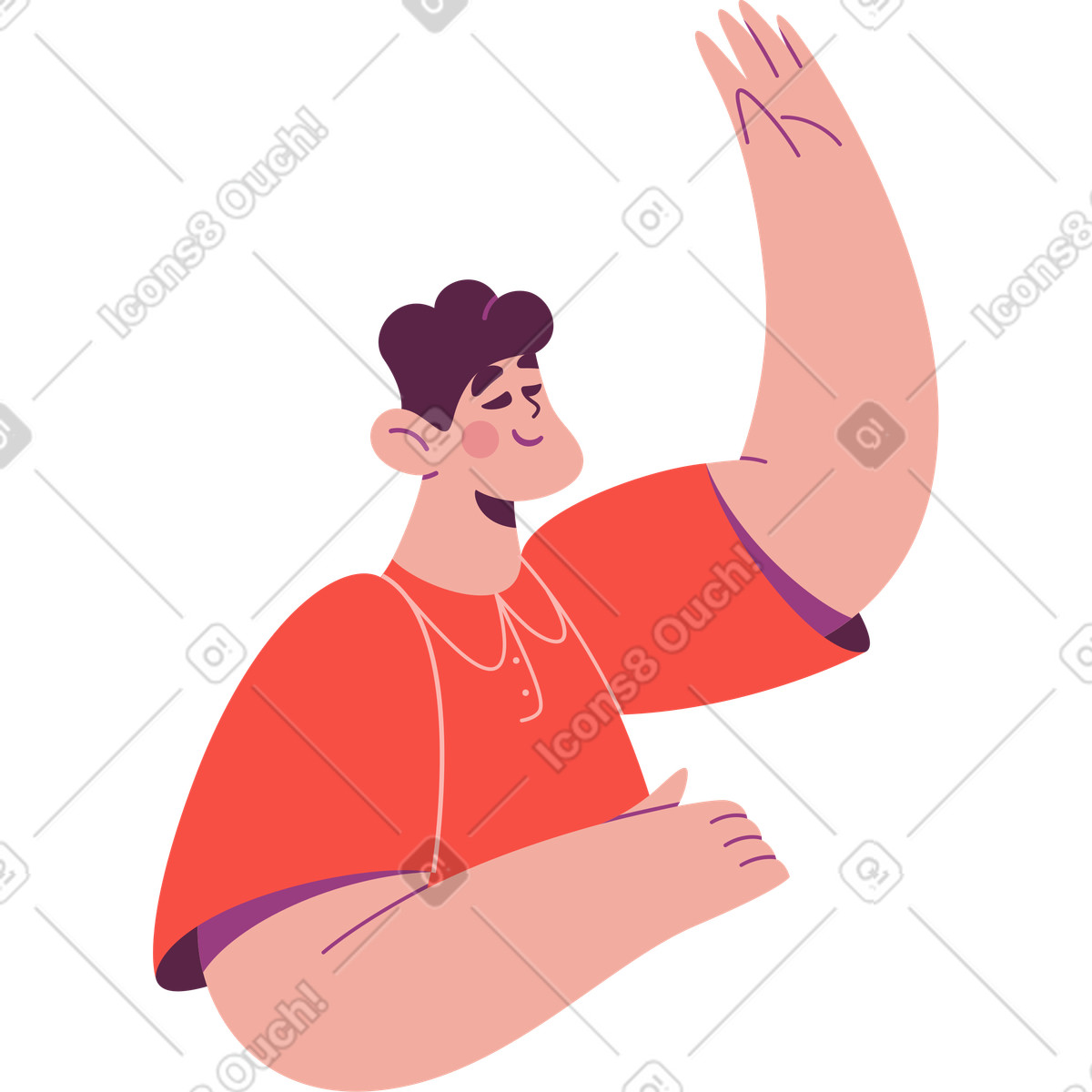 Ilustração de Meio homem em no estilo Sammy para baixar em PNG, SVG