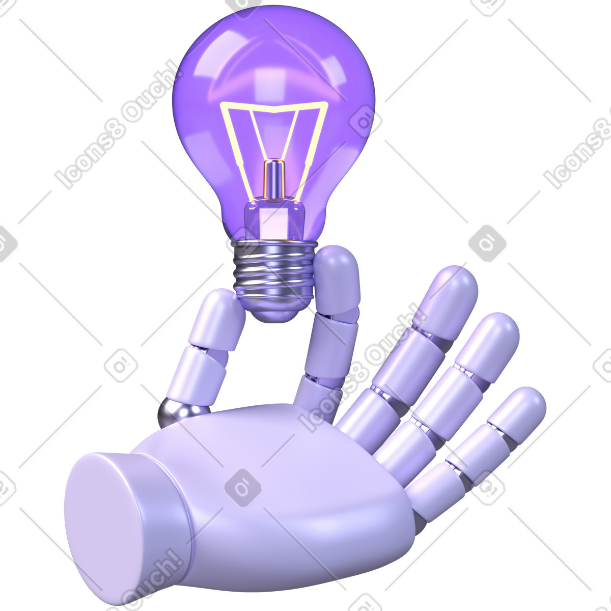 Idea di innovazione, concetto intelligenza artificiale, creatività robotica illustrazione in stile 3D Boost scarica in PNG, SVG