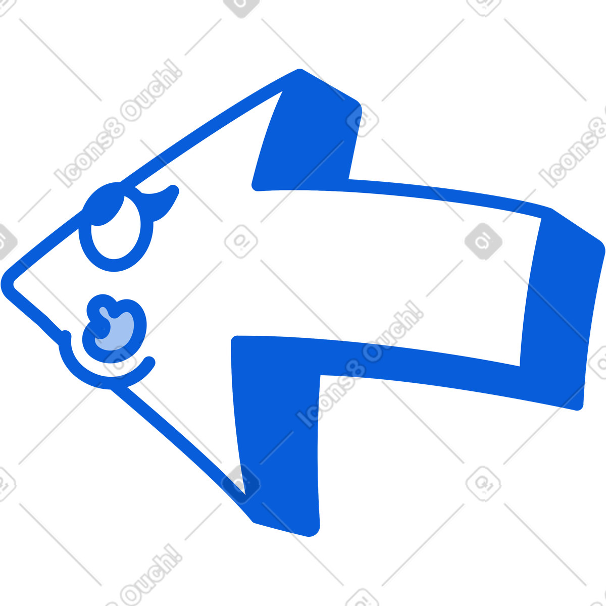 Arrow illustration in Handy Line style download in PNG, SVG