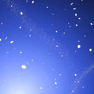 An empty space is filled with numerous fleeting particles, drifting in various directions. These particles are small and appear to shimmer as they move. In addition, there are virtual particles appearing momentarily throughout the scene, creating a sense of dynamic motion. The overall environment conveys a sense of vastness and emptiness, with the particles contrasting against the void of space.