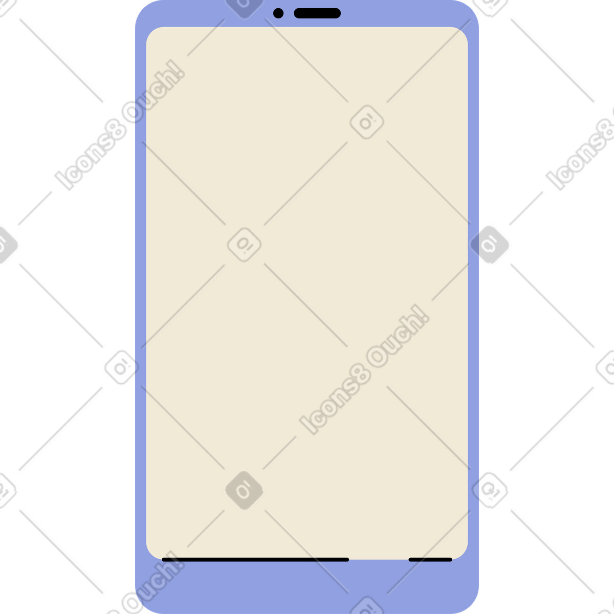 Big phone with blank screen illustration in Juicy style download in PNG, SVG