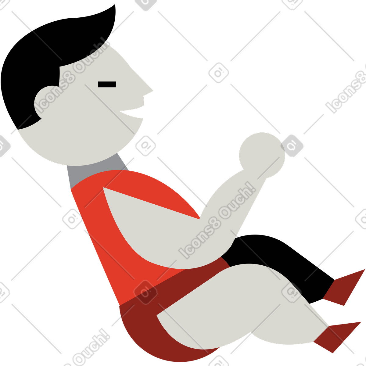 Bambino illustrazione in stile Burgundy scarica in PNG, SVG