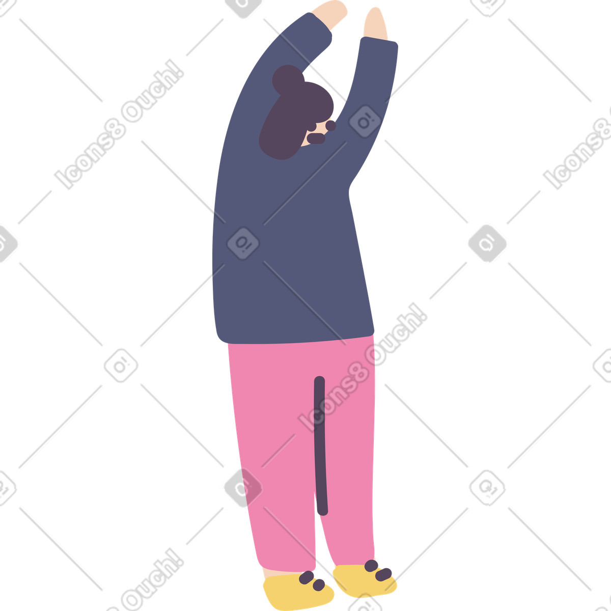 Woman illustration in Pluto style download in PNG, SVG