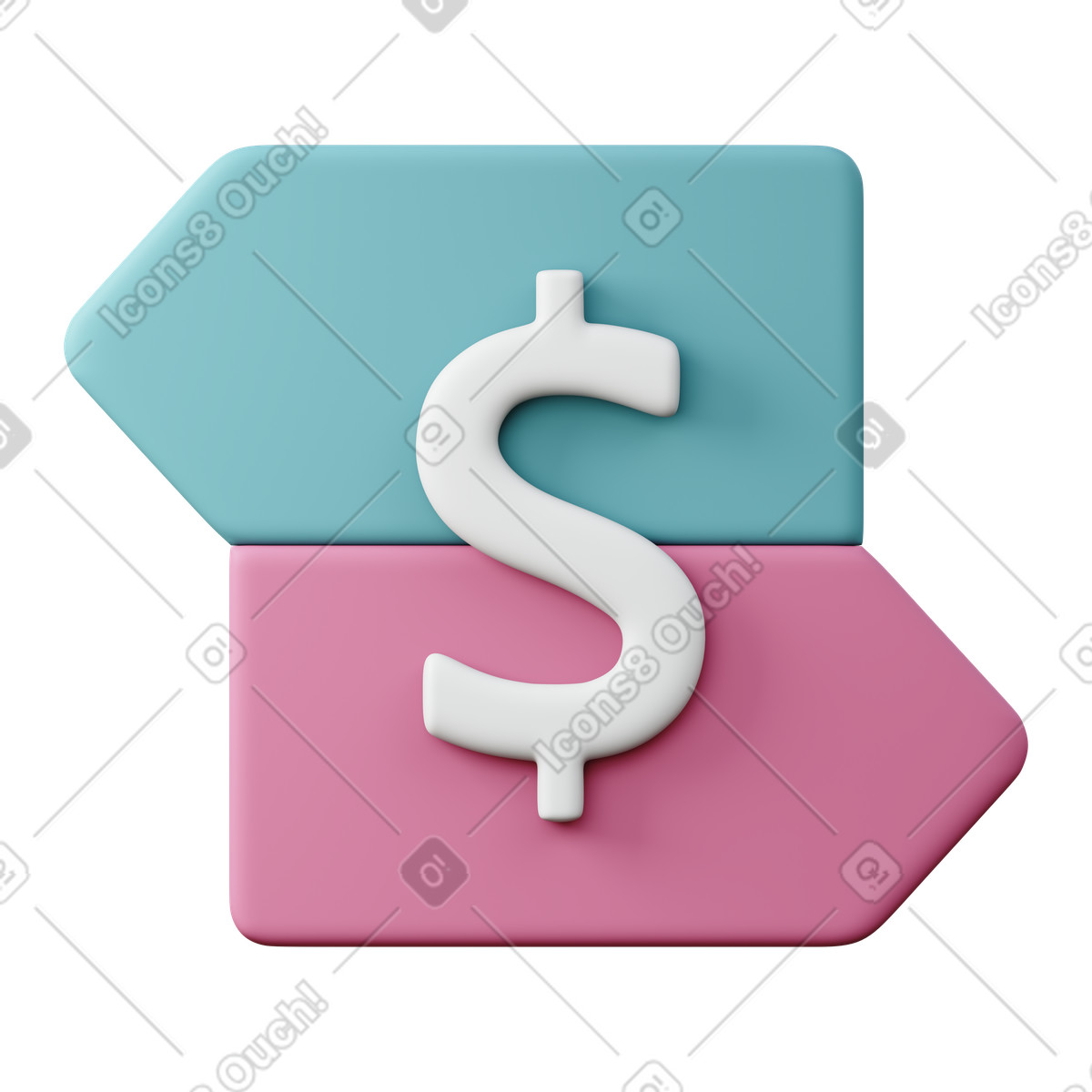 下载 3D Sugary 风格的 货币兑换 插画，支持 PNG、SVG 格式