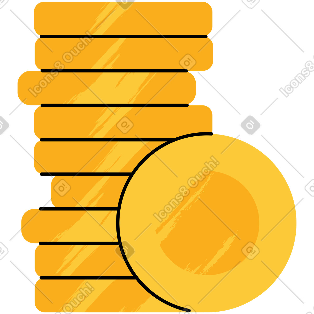 Ilustração de Pilha moedas em no estilo Juicy para baixar em PNG, SVG