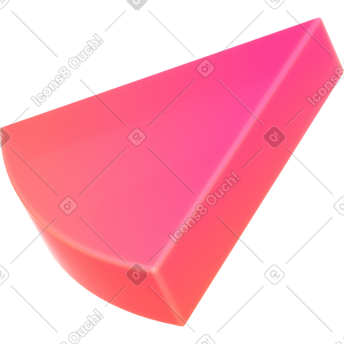 Gradient segment of pie chart illustration in 3D Glassy style download in PNG, SVG