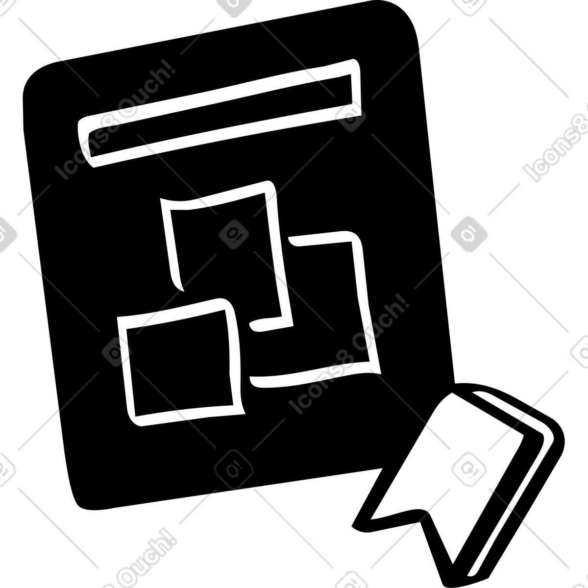Task management window with bookmark illustration in Line style download in PNG, SVG
