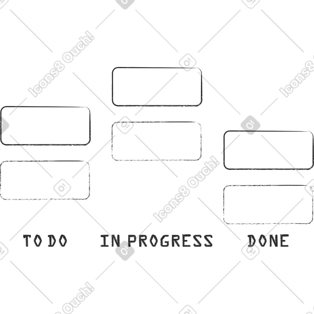 Illustration Tableau kanban dans le style Graphite à télécharger aux formats PNG, SVG
