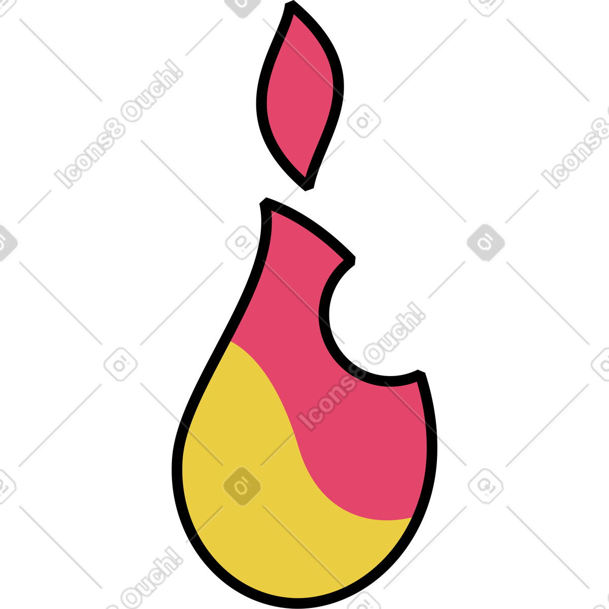 Illustration Flamme dans le style Memphis à télécharger aux formats PNG, SVG