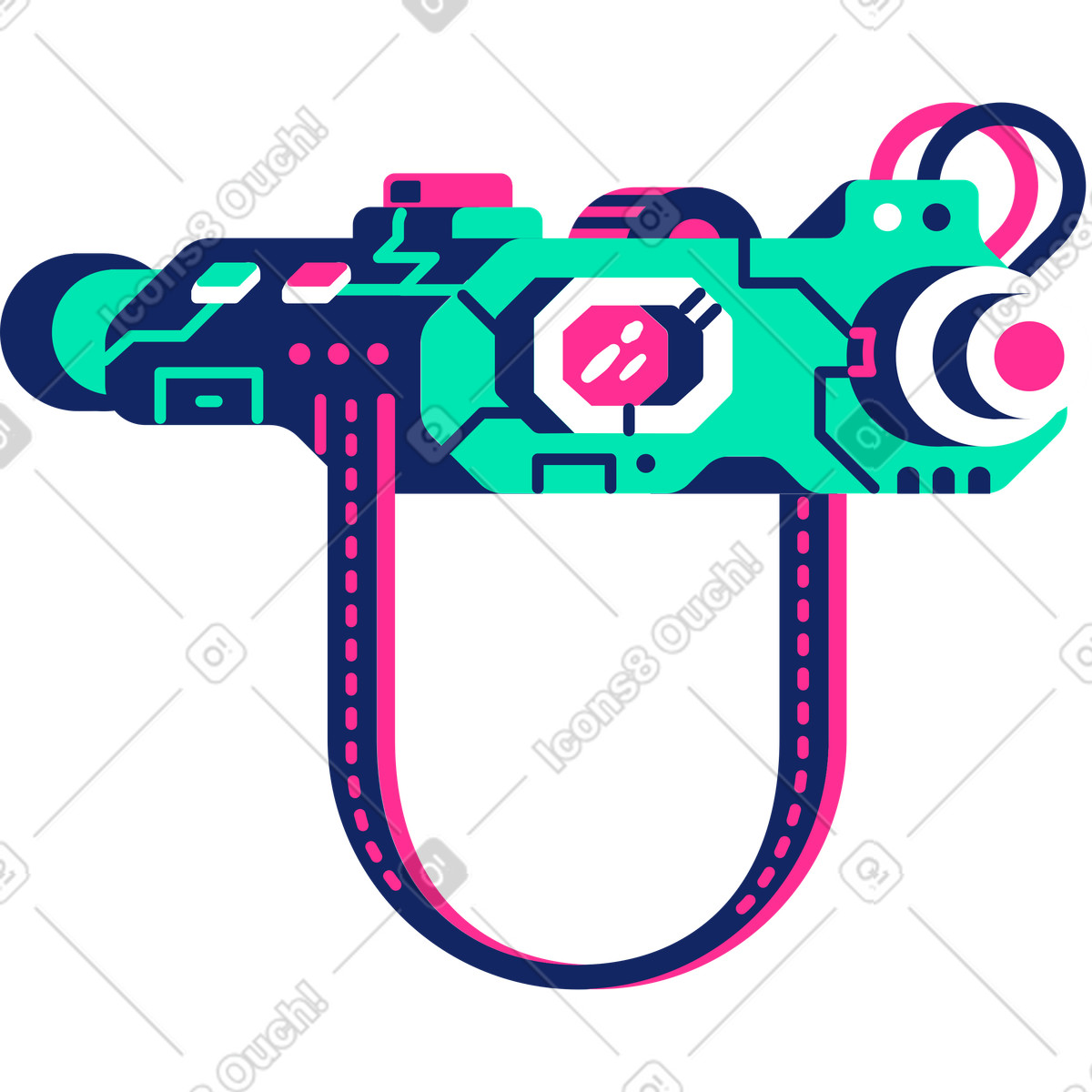 Ilustración Binocular en estilo Cyborg a descargar en PNG y SVG