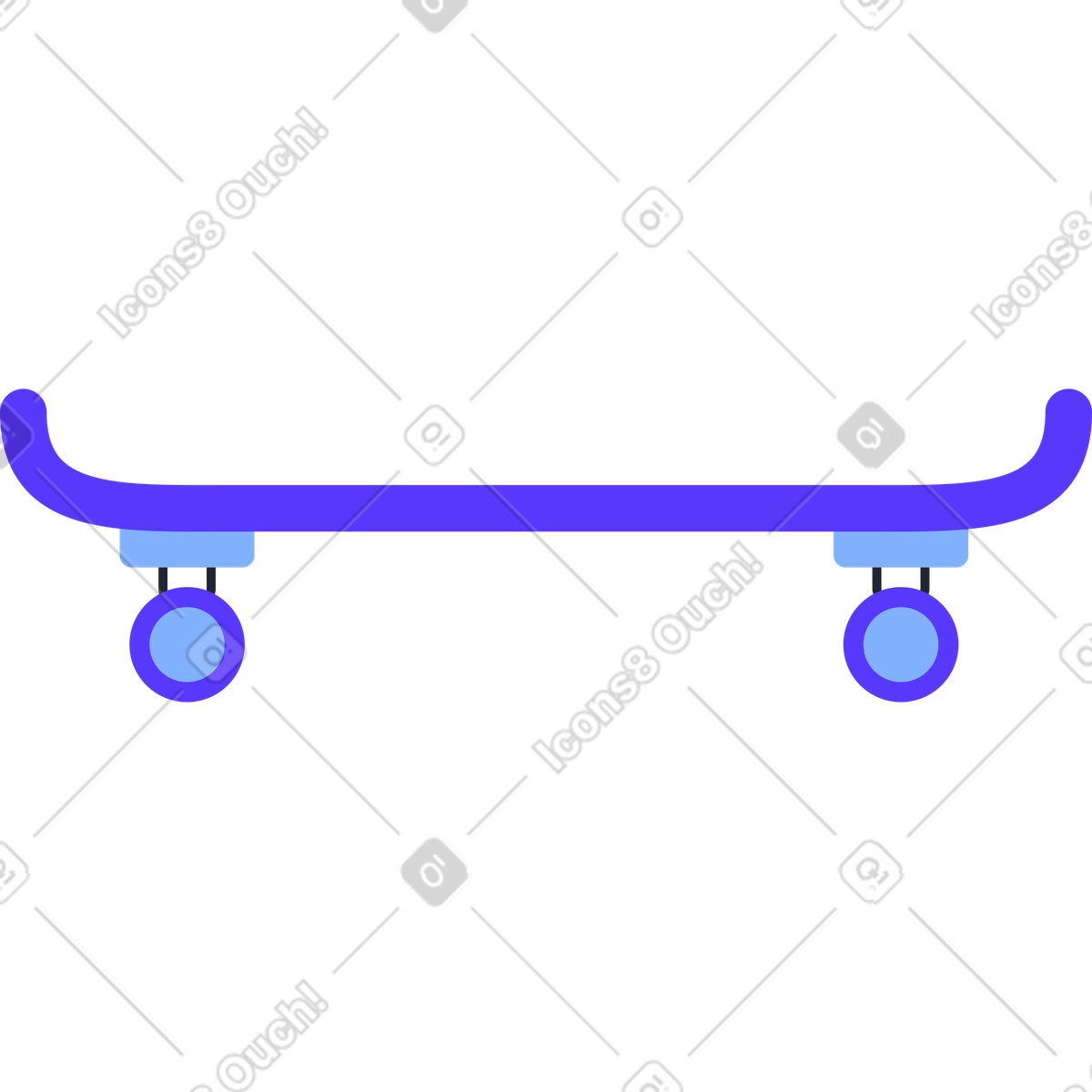 Pablita スタイルの 青いスケートボード のイラストをPNG、SVG形式でダウンロード