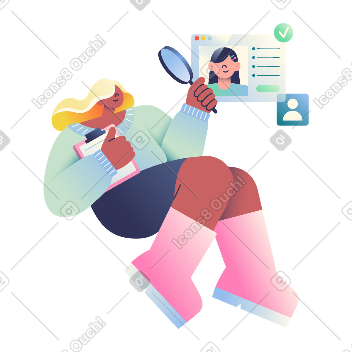 Curriculum online per le revisioni delle risorse umane illustrazione in stile Beam scarica in PNG, SVG