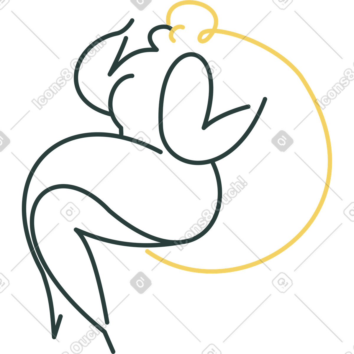 Donna con i capelli gialli illustrazione in stile Macaroni scarica in PNG, SVG