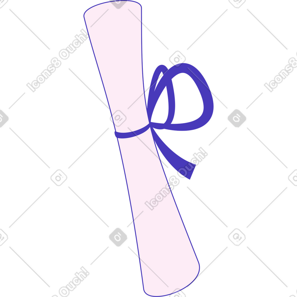 Diploma con nastro illustrazione in stile Blueberry scarica in PNG, SVG
