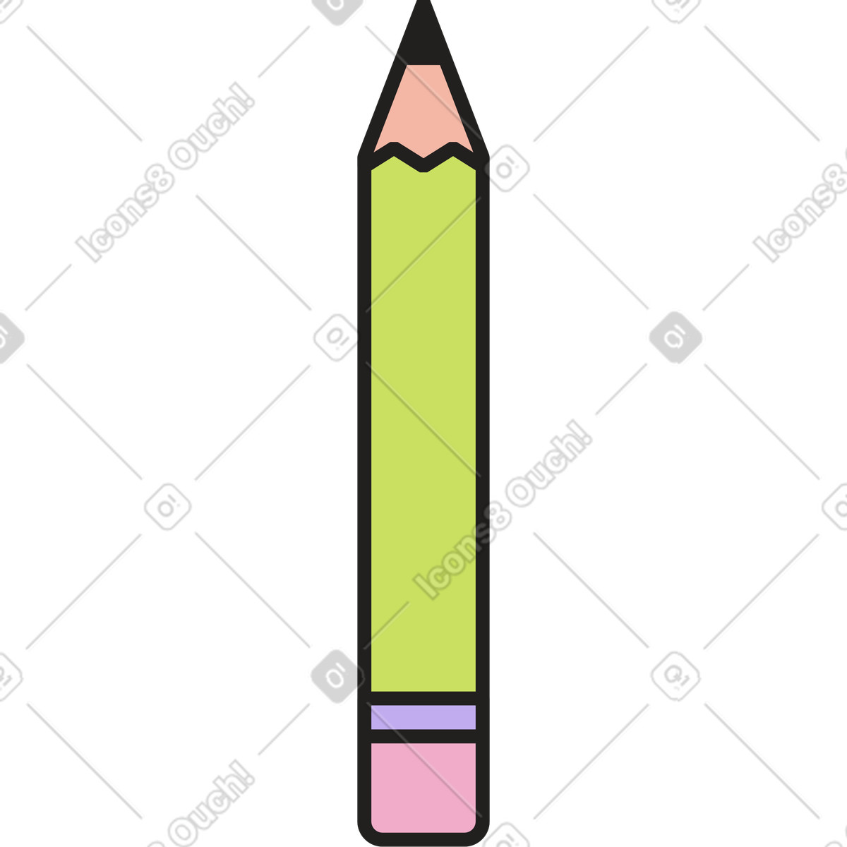 Ilustración Borrador de lápiz en estilo Dazzle a descargar en PNG y SVG