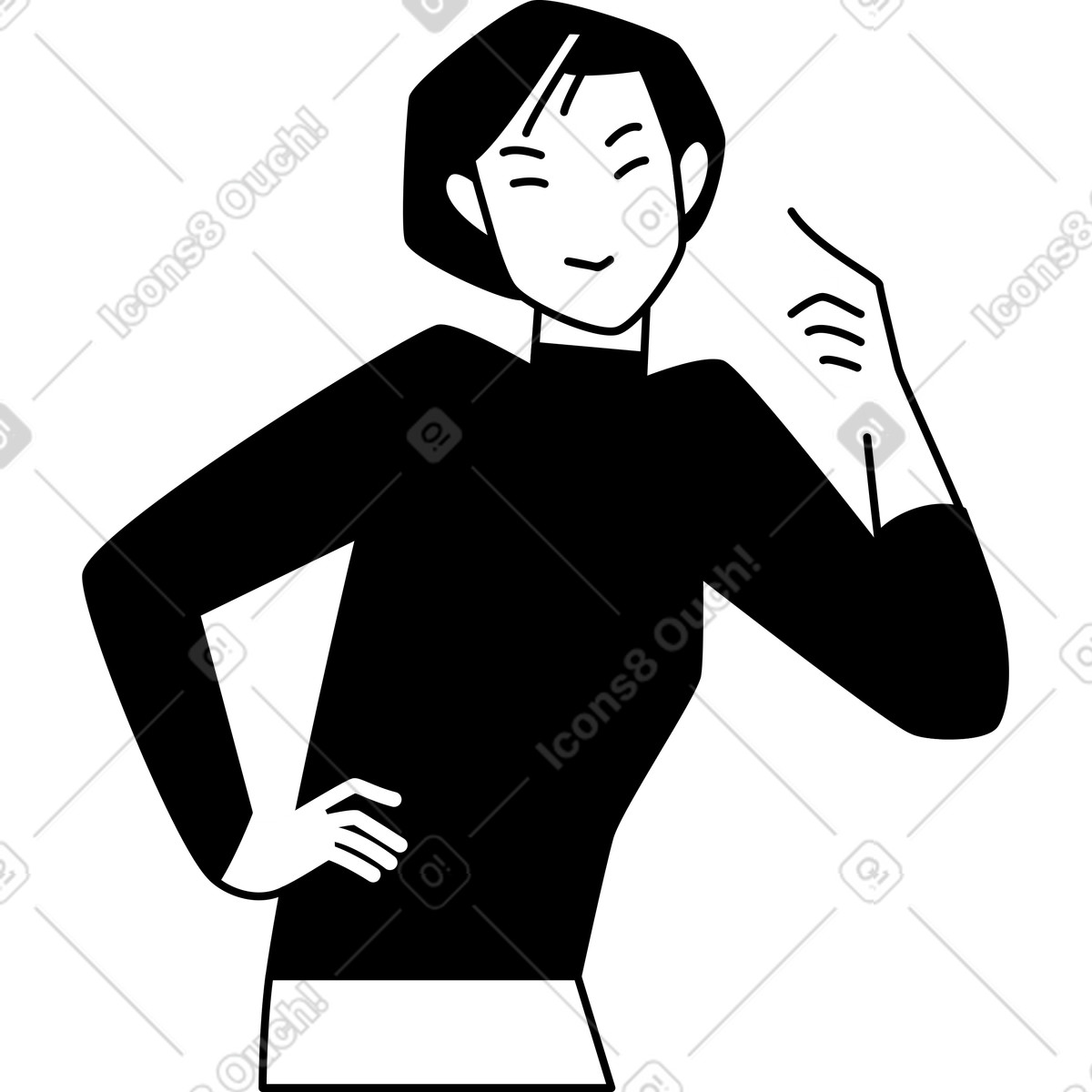 Donna scontenta illustrazione in stile Weekday scarica in PNG, SVG