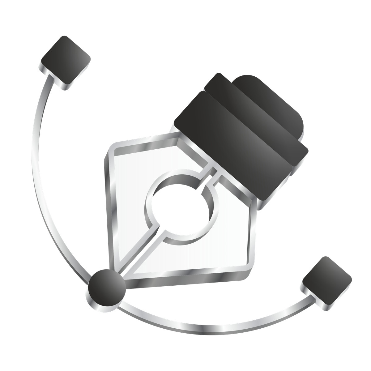 Illustration Pen tool icon for digital vector graphic design and editing dans le style Token à télécharger aux formats PNG, SVG