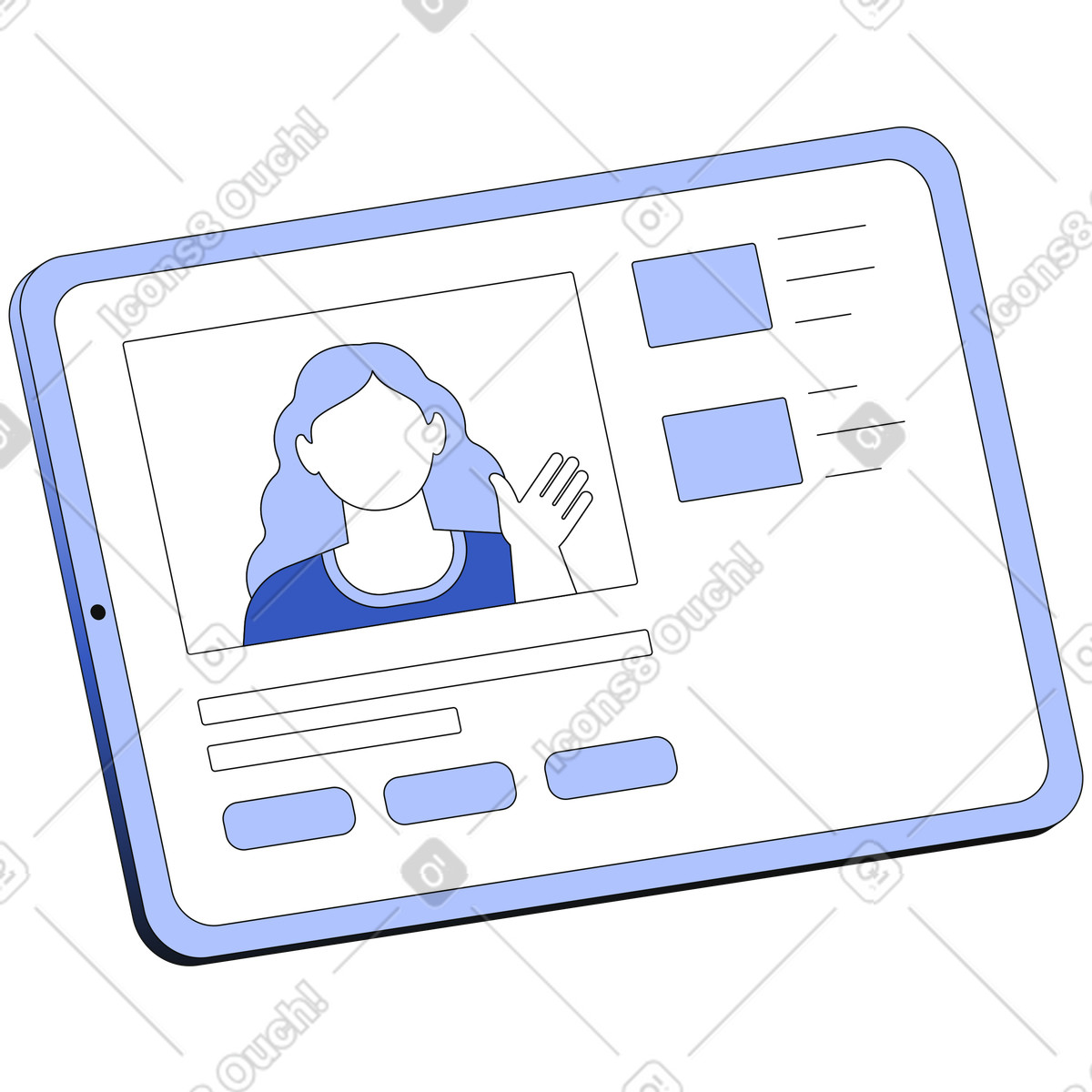 Techny 스타일의 태블릿 일러스트레이션 PNG, SVG 다운로드
