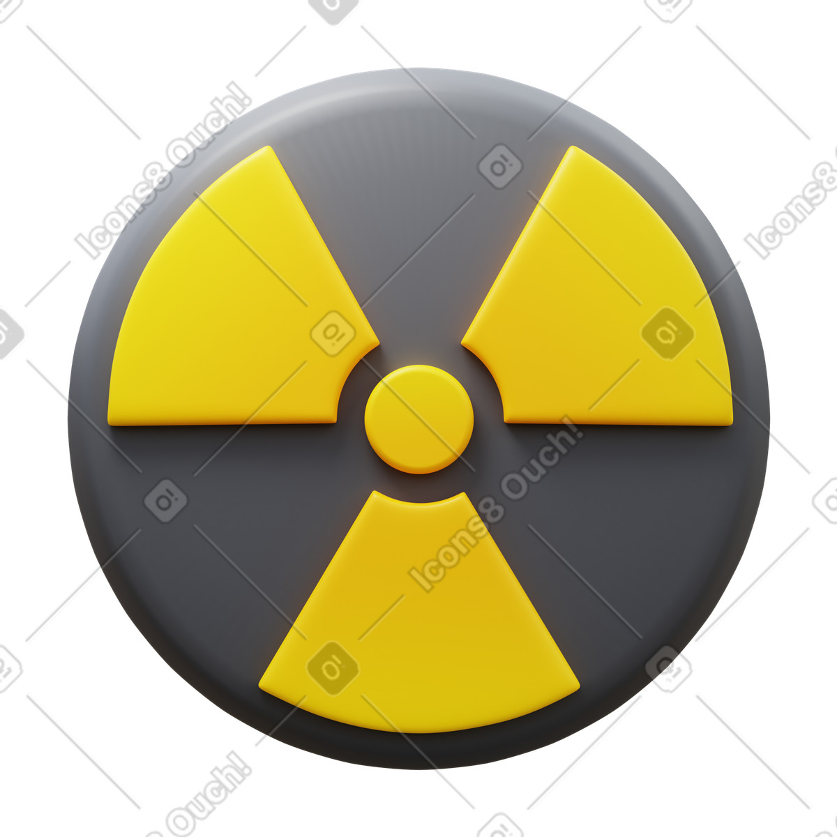 Ilustración Radioactivo en estilo 3D Fluency a descargar en PNG y SVG