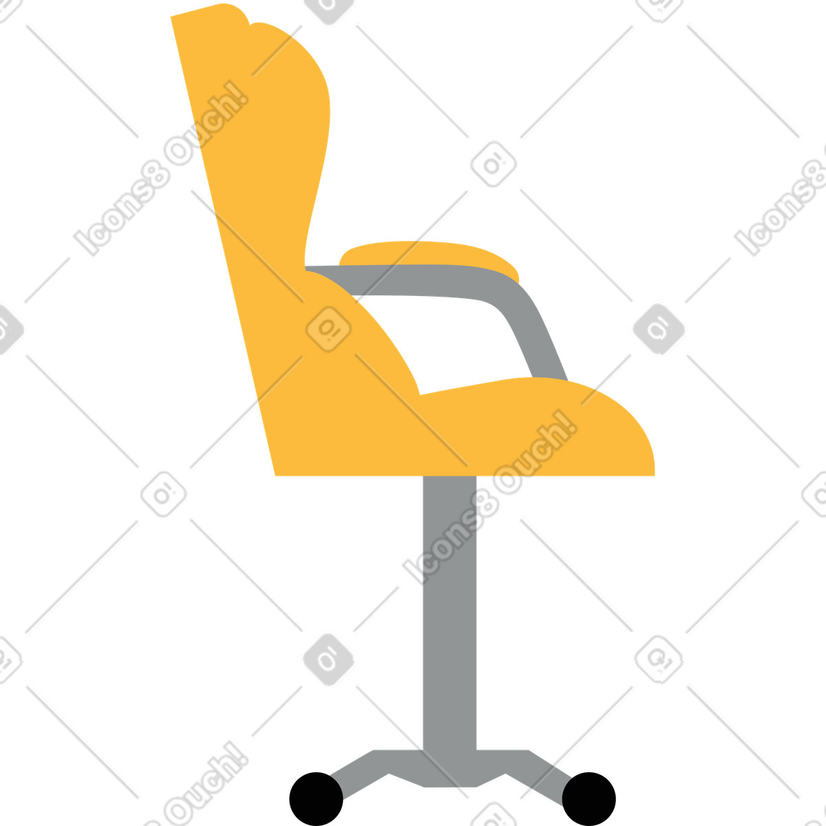 Spielerstuhl-Illustration im Burgundy-Stil als Download in PNG, SVG