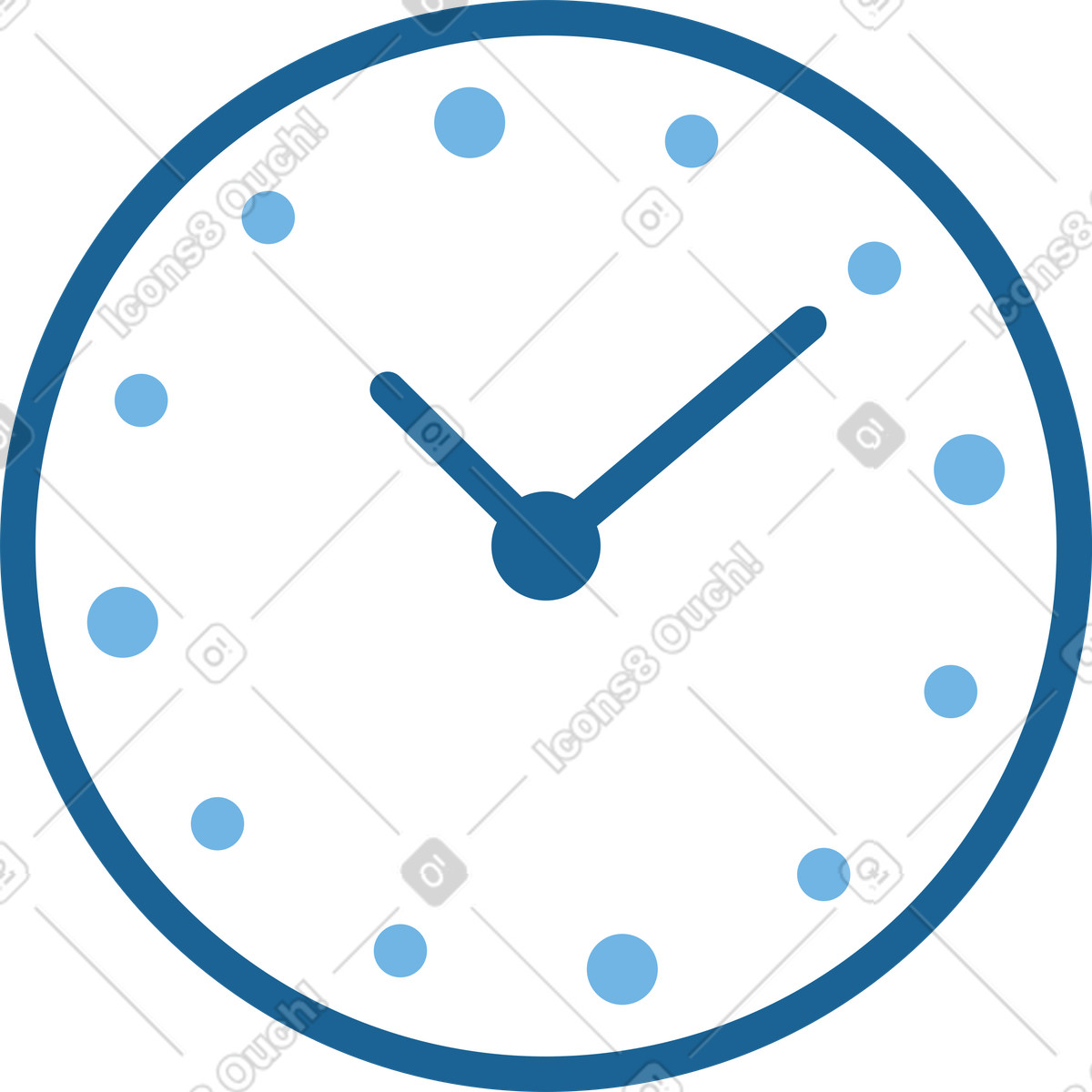 Clock illustration in Natty style download in PNG, SVG