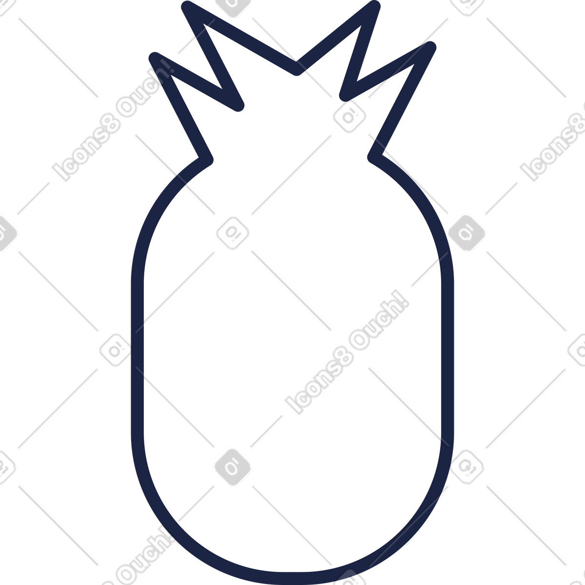 Ananas illustrazione in stile Urban Line scarica in PNG, SVG