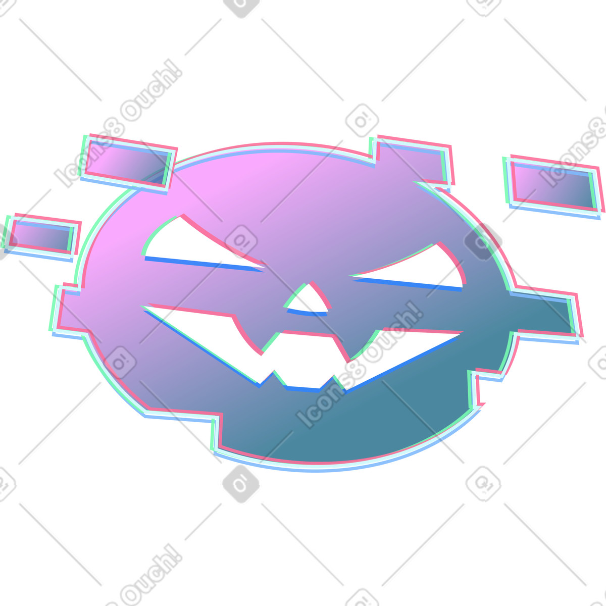 Ilustración Proyección de cara en estilo Neon a descargar en PNG y SVG