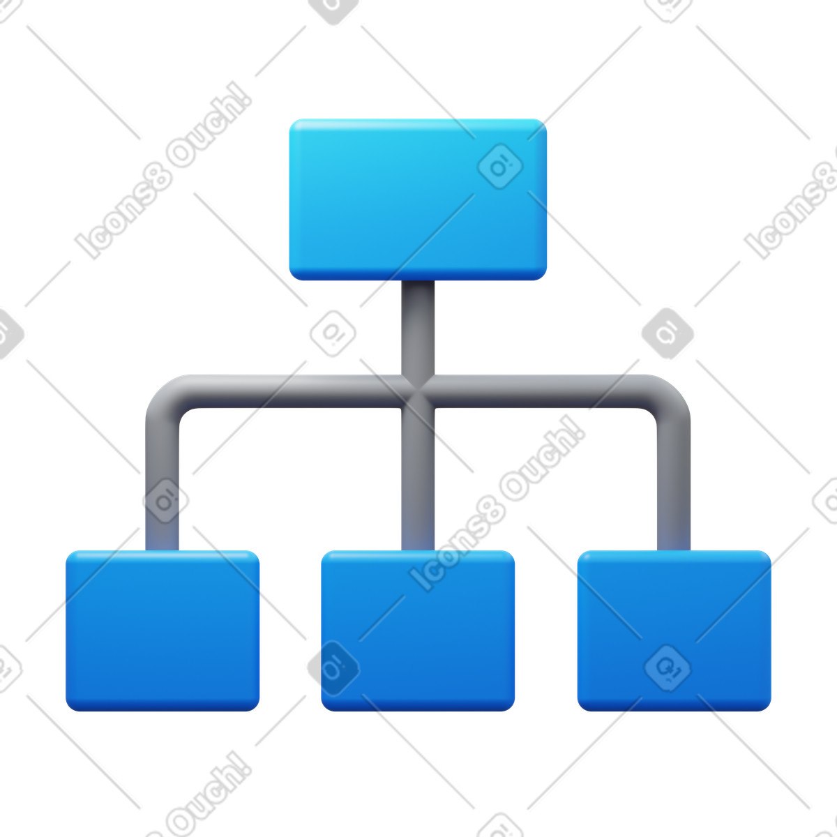 Иллюстрация Flow chart в стиле 3D Fluency — скачать в форматах PNG, SVG