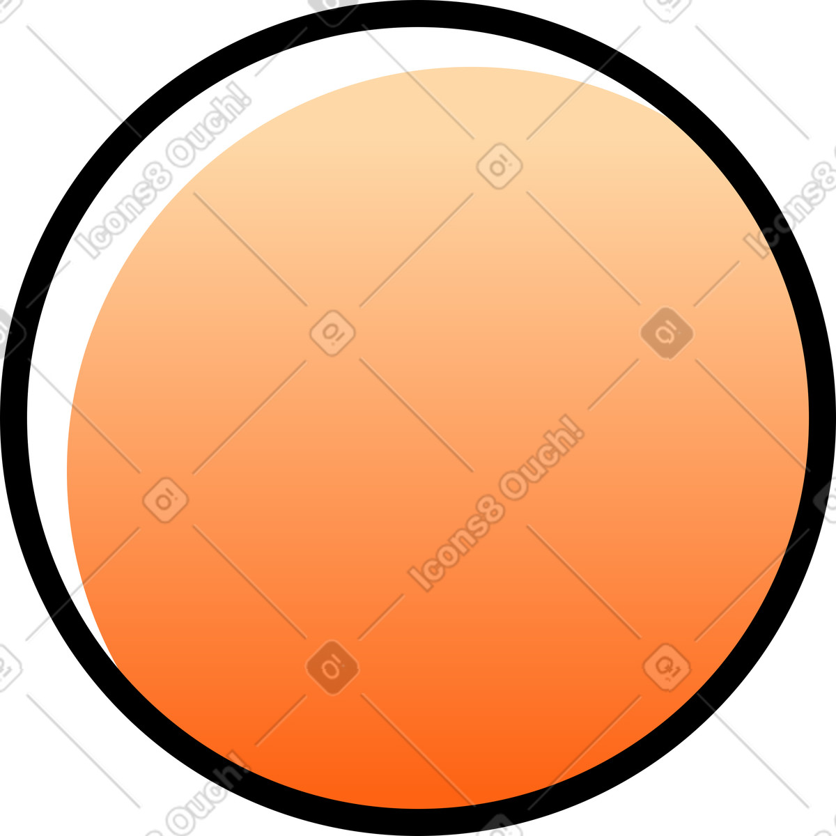 Ilustración Botón redondo naranja en estilo Pocus a descargar en PNG y SVG