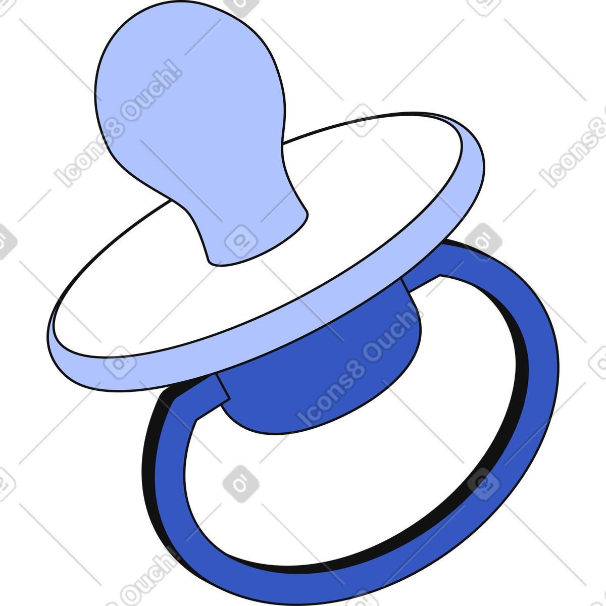 Ilustración Chupete en estilo Techny a descargar en PNG y SVG