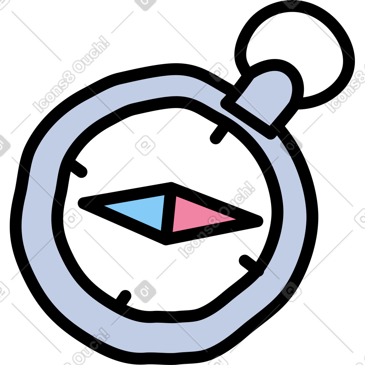 Ilustración Brújula en estilo Notes a descargar en PNG y SVG