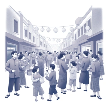 A colorful Tet parade featuring traditional costumes and music along the streets.