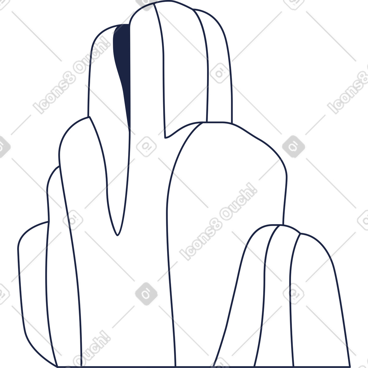 Ilustración Roca en estilo Urban Line a descargar en PNG y SVG