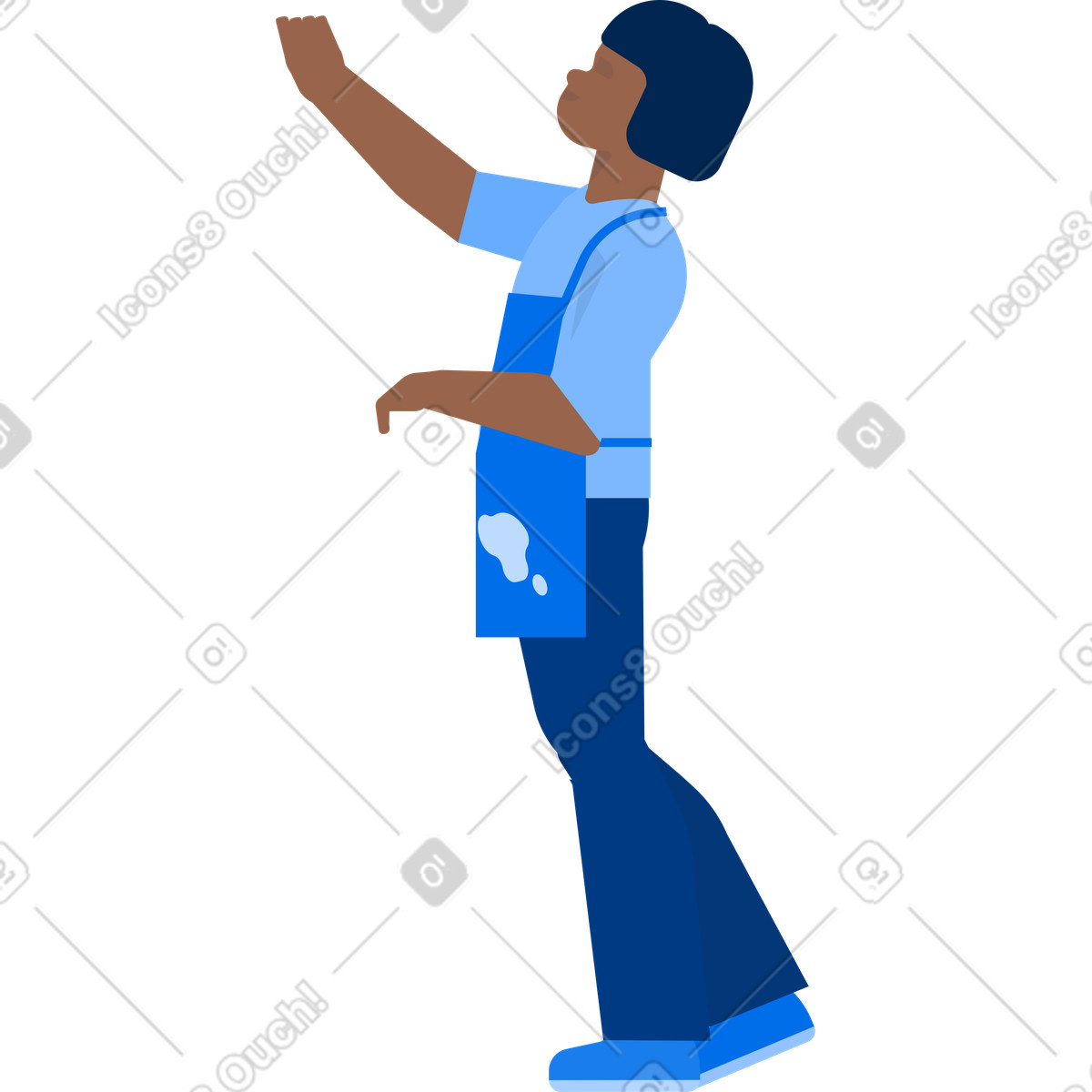 Child in an apron with a stain of paint illustration painting clipart graphics