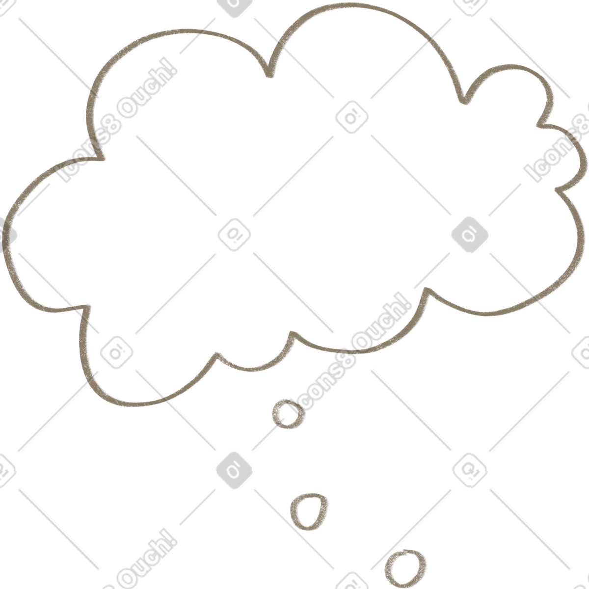 下载 Lumiere 风格的 Cloud thinking bubble 插画，支持 PNG、SVG 格式